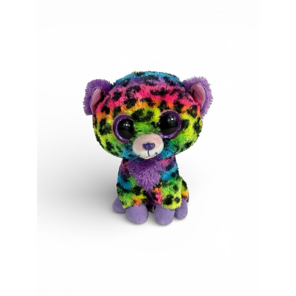 TY Beanie Boo Trixie Leopard Plush Justice Exclusive Rainbow Spot 6”